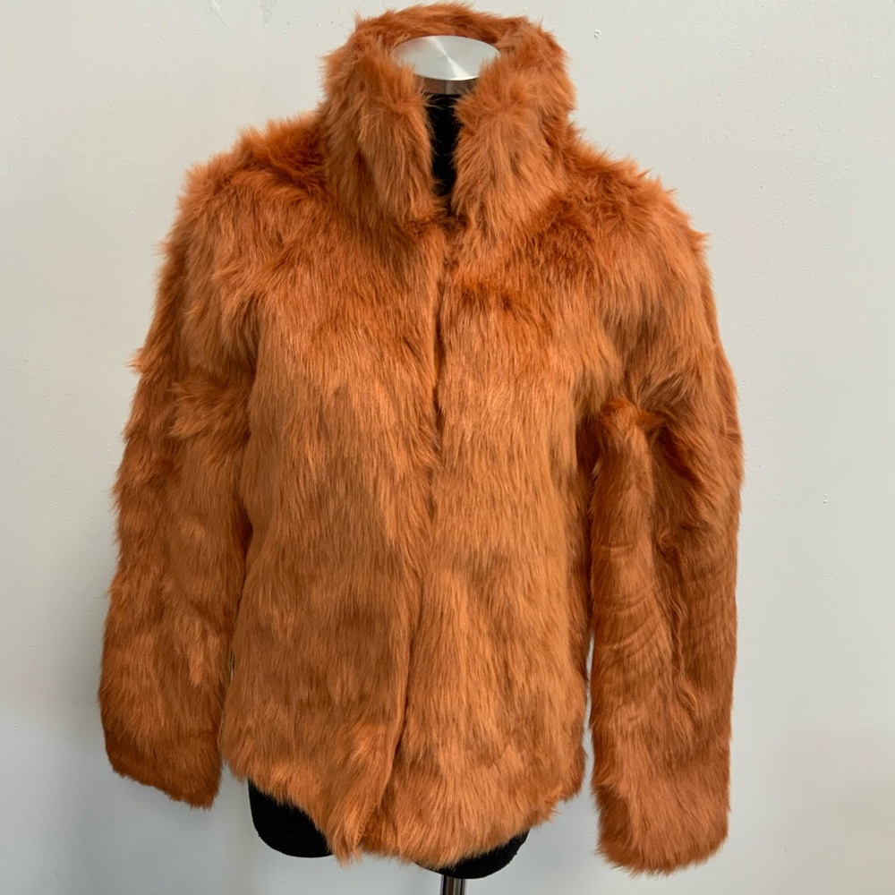 Brown soft faux Fur jacket
